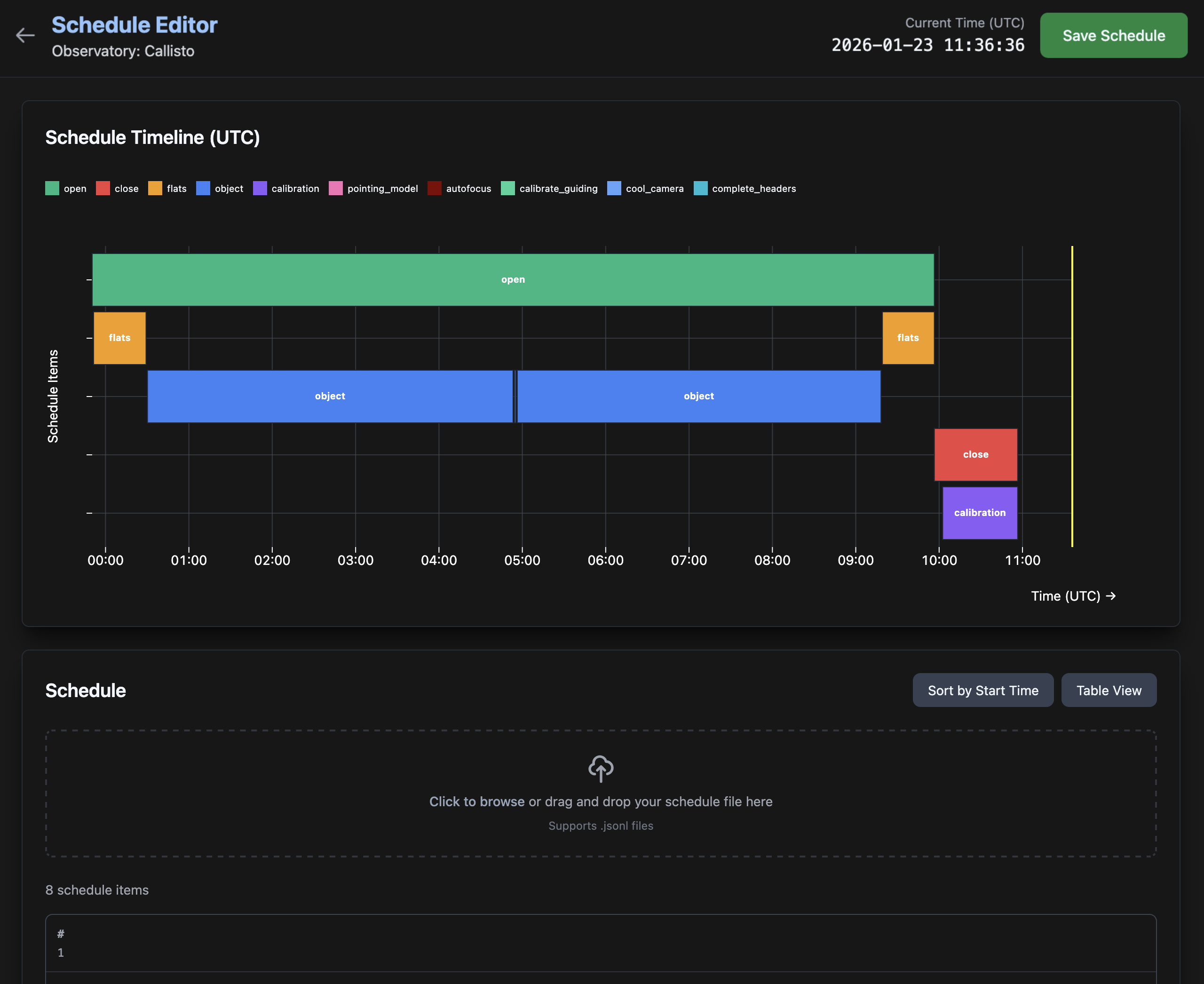 Astra schedule editor